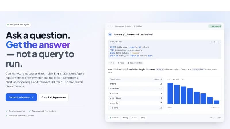Database Agent product page